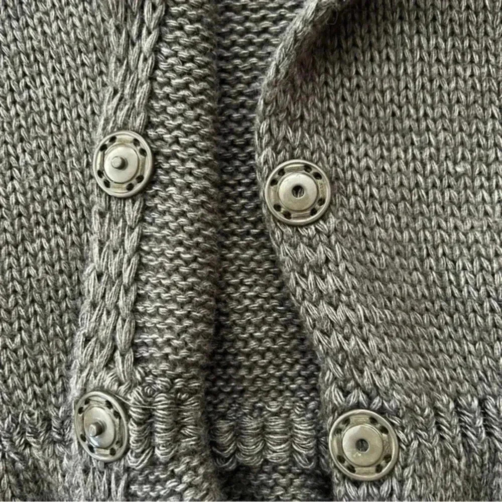HEKLA & Co Made in Italy Womens Gray Wool Blend Cardigan wrap Sweater Si… - Picture 4 of 13